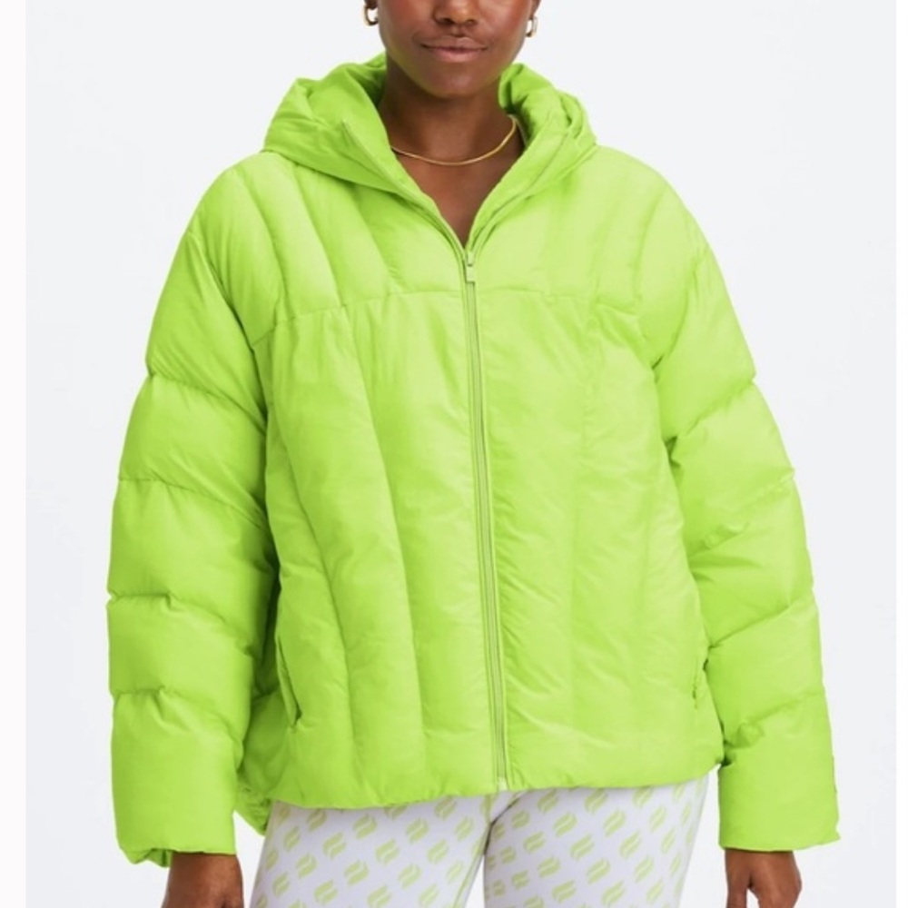 Fabletics Quilted Hooded Limeade Puffer Jacket XXL NWT